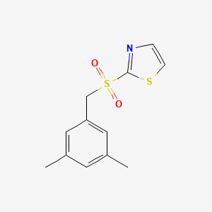 molecular formula C12H13NO2S2 B7597001 2-[(3,5-Dimethylphenyl)methylsulfonyl]-1,3-thiazole 