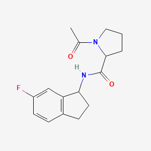 1-acetyl-N-(6-fluoro-2,3-dihydro-1H-inden-1-yl)pyrrolidine-2-carboxamide