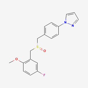 1-[4-[(5-Fluoro-2-methoxyphenyl)methylsulfinylmethyl]phenyl]pyrazole