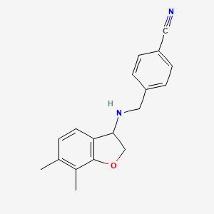 molecular formula C18H18N2O B7597047 4-[[(6,7-Dimethyl-2,3-dihydro-1-benzofuran-3-yl)amino]methyl]benzonitrile 