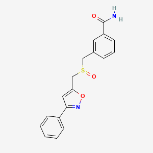 3-[(3-Phenyl-1,2-oxazol-5-yl)methylsulfinylmethyl]benzamide