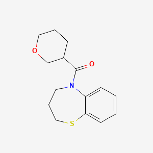 molecular formula C15H19NO2S B7597192 3,4-dihydro-2H-1,5-benzothiazepin-5-yl(oxan-3-yl)methanone 