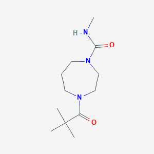 molecular formula C12H23N3O2 B7597206 4-(2,2-dimethylpropanoyl)-N-methyl-1,4-diazepane-1-carboxamide 