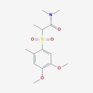 molecular formula C14H21NO5S B7597228 2-(4,5-dimethoxy-2-methylphenyl)sulfonyl-N,N-dimethylpropanamide 