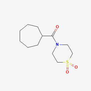 molecular formula C12H21NO3S B7597296 Cycloheptyl-(1,1-dioxo-1,4-thiazinan-4-yl)methanone 