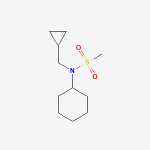 molecular formula C11H21NO2S B7597300 N-cyclohexyl-N-(cyclopropylmethyl)methanesulfonamide 