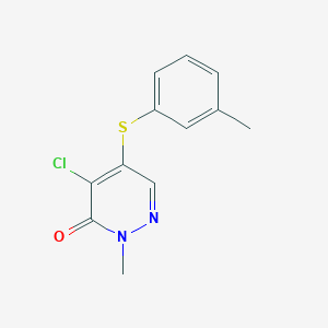 molecular formula C12H11ClN2OS B7597305 4-Chloro-2-methyl-5-(3-methylphenyl)sulfanylpyridazin-3-one 