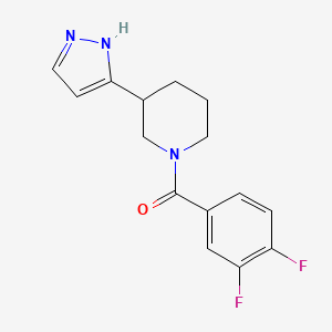 molecular formula C15H15F2N3O B7597322 (3,4-difluorophenyl)-[3-(1H-pyrazol-5-yl)piperidin-1-yl]methanone 