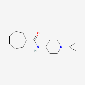 molecular formula C16H28N2O B7597391 N-(1-cyclopropylpiperidin-4-yl)cycloheptanecarboxamide 