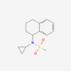 molecular formula C14H19NO2S B7597407 N-cyclopropyl-N-(1,2,3,4-tetrahydronaphthalen-1-yl)methanesulfonamide 