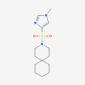 molecular formula C14H23N3O2S B7597422 3-(1-Methylimidazol-4-yl)sulfonyl-3-azaspiro[5.5]undecane 