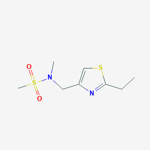 molecular formula C8H14N2O2S2 B7597438 N-[(2-ethyl-1,3-thiazol-4-yl)methyl]-N-methylmethanesulfonamide 