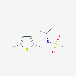 molecular formula C10H17NO2S2 B7597464 N-[(5-methylthiophen-2-yl)methyl]-N-propan-2-ylmethanesulfonamide 