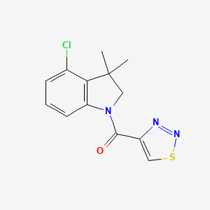 molecular formula C13H12ClN3OS B7597483 (4-chloro-3,3-dimethyl-2H-indol-1-yl)-(thiadiazol-4-yl)methanone 