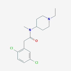 molecular formula C16H22Cl2N2O B7597502 2-(2,5-dichlorophenyl)-N-(1-ethylpiperidin-4-yl)-N-methylacetamide 