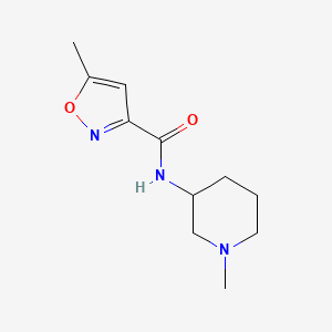 molecular formula C11H17N3O2 B7597532 5-methyl-N-(1-methylpiperidin-3-yl)-1,2-oxazole-3-carboxamide 