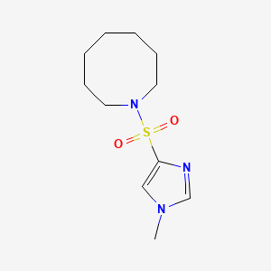 molecular formula C11H19N3O2S B7597552 1-(1-Methylimidazol-4-yl)sulfonylazocane 