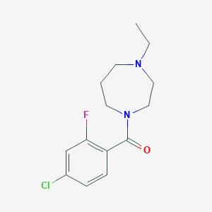 molecular formula C14H18ClFN2O B7597568 (4-Chloro-2-fluorophenyl)-(4-ethyl-1,4-diazepan-1-yl)methanone 