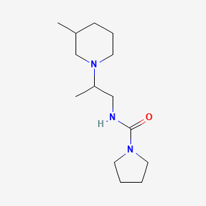 molecular formula C14H27N3O B7597575 N-[2-(3-methylpiperidin-1-yl)propyl]pyrrolidine-1-carboxamide 