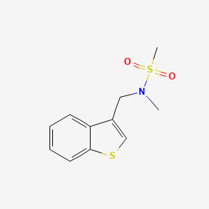 molecular formula C11H13NO2S2 B7597585 N-(1-benzothiophen-3-ylmethyl)-N-methylmethanesulfonamide 