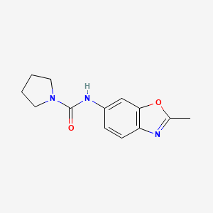 molecular formula C13H15N3O2 B7597602 N-(2-methyl-1,3-benzoxazol-6-yl)pyrrolidine-1-carboxamide 