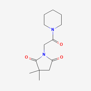 molecular formula C13H20N2O3 B7597619 3,3-Dimethyl-1-(2-oxo-2-piperidin-1-ylethyl)pyrrolidine-2,5-dione 