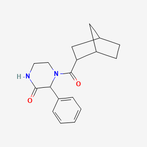 molecular formula C18H22N2O2 B7597672 4-(Bicyclo[2.2.1]heptane-2-carbonyl)-3-phenylpiperazin-2-one 