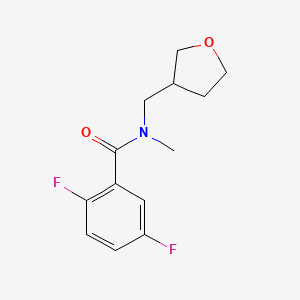 molecular formula C13H15F2NO2 B7597679 2,5-difluoro-N-methyl-N-(oxolan-3-ylmethyl)benzamide 