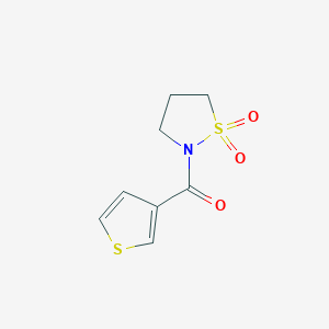 molecular formula C8H9NO3S2 B7597687 (1,1-Dioxo-1,2-thiazolidin-2-yl)-thiophen-3-ylmethanone 