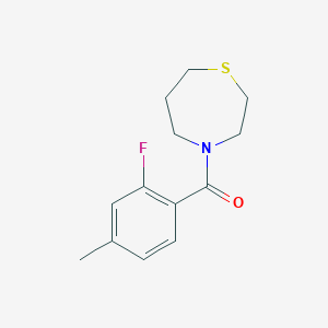 molecular formula C13H16FNOS B7597714 (2-Fluoro-4-methylphenyl)-(1,4-thiazepan-4-yl)methanone 