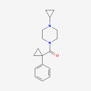 molecular formula C17H22N2O B7597737 (4-Cyclopropylpiperazin-1-yl)-(1-phenylcyclopropyl)methanone 