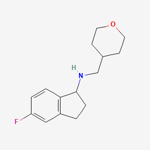 molecular formula C15H20FNO B7597746 5-fluoro-N-(oxan-4-ylmethyl)-2,3-dihydro-1H-inden-1-amine 