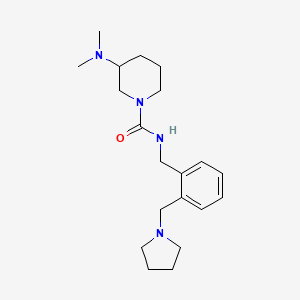 3-(dimethylamino)-N-[[2-(pyrrolidin-1-ylmethyl)phenyl]methyl]piperidine-1-carboxamide