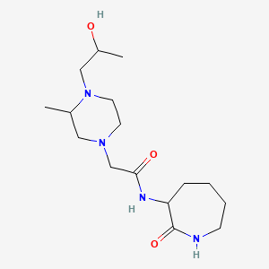 2-[4-(2-hydroxypropyl)-3-methylpiperazin-1-yl]-N-(2-oxoazepan-3-yl)acetamide