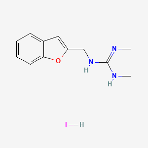 molecular formula C12H16IN3O B7597795 1-(1-Benzofuran-2-ylmethyl)-2,3-dimethylguanidine;hydroiodide 