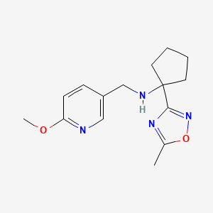 N-[(6-methoxypyridin-3-yl)methyl]-1-(5-methyl-1,2,4-oxadiazol-3-yl)cyclopentan-1-amine