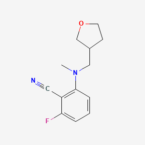 molecular formula C13H15FN2O B7597814 2-Fluoro-6-[methyl(oxolan-3-ylmethyl)amino]benzonitrile 