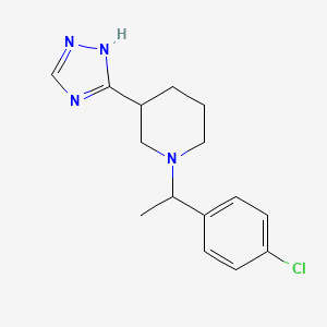 molecular formula C15H19ClN4 B7597820 1-[1-(4-chlorophenyl)ethyl]-3-(1H-1,2,4-triazol-5-yl)piperidine 