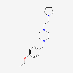 molecular formula C19H31N3O B7597834 1-[(4-Ethoxyphenyl)methyl]-4-(2-pyrrolidin-1-ylethyl)piperazine 