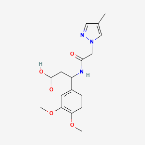 3-(3,4-Dimethoxyphenyl)-3-[[2-(4-methylpyrazol-1-yl)acetyl]amino]propanoic acid