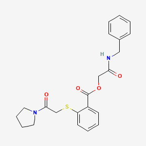 molecular formula C22H24N2O4S B7597849 [2-(Benzylamino)-2-oxoethyl] 2-(2-oxo-2-pyrrolidin-1-ylethyl)sulfanylbenzoate 