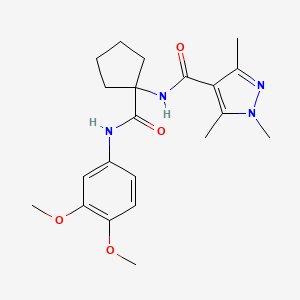 N-[1-[(3,4-dimethoxyphenyl)carbamoyl]cyclopentyl]-1,3,5-trimethylpyrazole-4-carboxamide