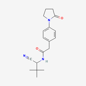 molecular formula C18H23N3O2 B7597909 N-(1-cyano-2,2-dimethylpropyl)-2-[4-(2-oxopyrrolidin-1-yl)phenyl]acetamide 