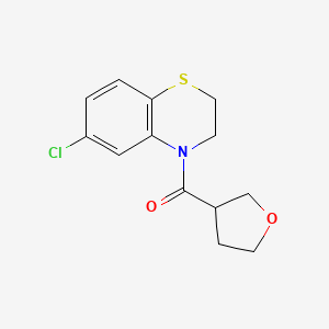 molecular formula C13H14ClNO2S B7597921 (6-Chloro-2,3-dihydro-1,4-benzothiazin-4-yl)-(oxolan-3-yl)methanone 