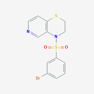 molecular formula C13H11BrN2O2S2 B7597938 4-(3-Bromophenyl)sulfonyl-2,3-dihydropyrido[4,3-b][1,4]thiazine 