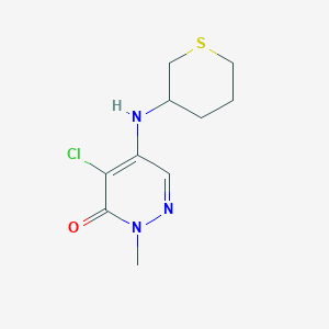 molecular formula C10H14ClN3OS B7597940 4-Chloro-2-methyl-5-(thian-3-ylamino)pyridazin-3-one 