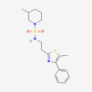 molecular formula C18H25N3O2S2 B7597951 3-methyl-N-[2-(5-methyl-4-phenyl-1,3-thiazol-2-yl)ethyl]piperidine-1-sulfonamide 