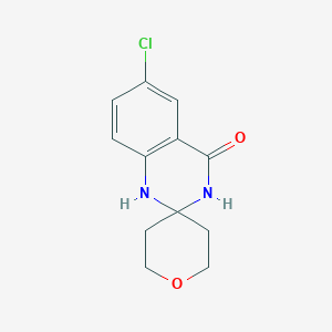 molecular formula C12H13ClN2O2 B7597963 6-Chlorospiro[1,3-dihydroquinazoline-2,4'-oxane]-4-one 