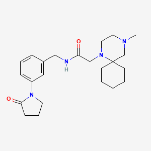 2-(4-methyl-1,4-diazaspiro[5.5]undecan-1-yl)-N-[[3-(2-oxopyrrolidin-1-yl)phenyl]methyl]acetamide