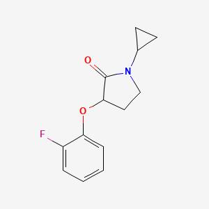 molecular formula C13H14FNO2 B7598012 1-Cyclopropyl-3-(2-fluorophenoxy)pyrrolidin-2-one 